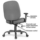 BIG AND TALL FABRIC OFFICE CHAIR, H-3643GR