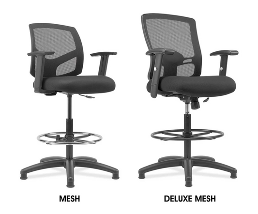 Mesh Back Swivel Stool with Arms, H-5498