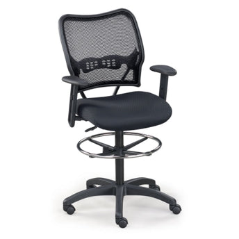 Mesh Back Swivel Stool with Arms, H-5498