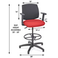 Heavy-Duty Fabric Office Stool, H-7589